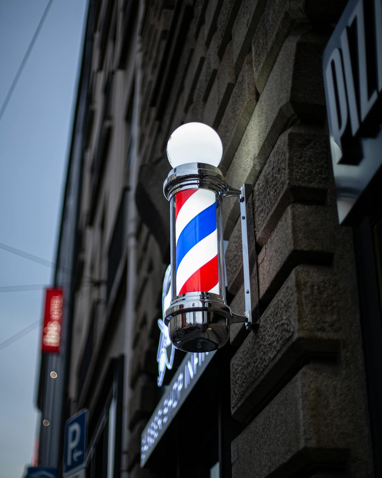 Barber pole exterior detail