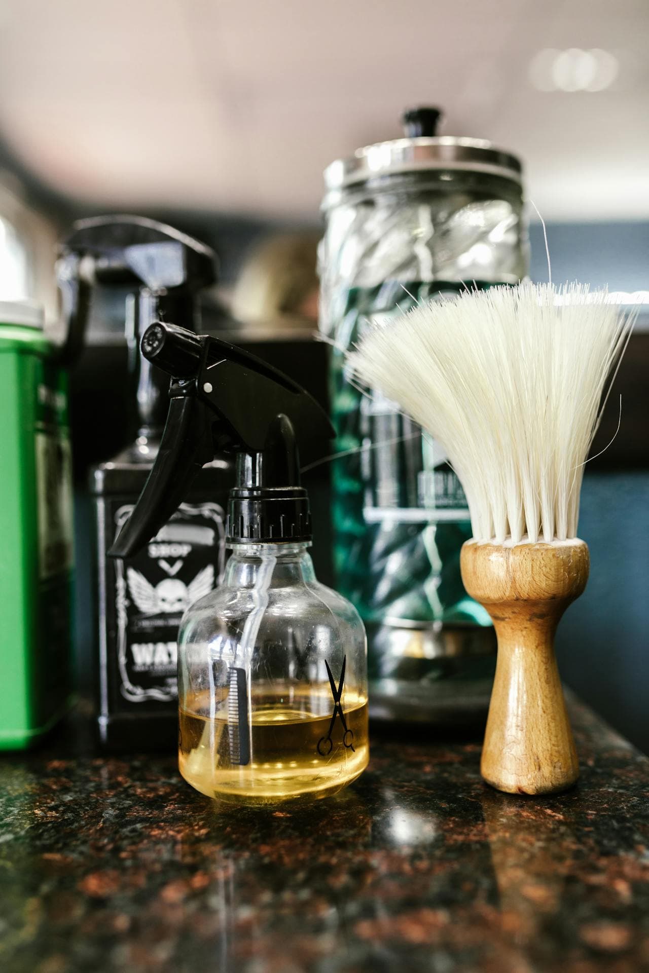 Barber preparing a straight razor shave.