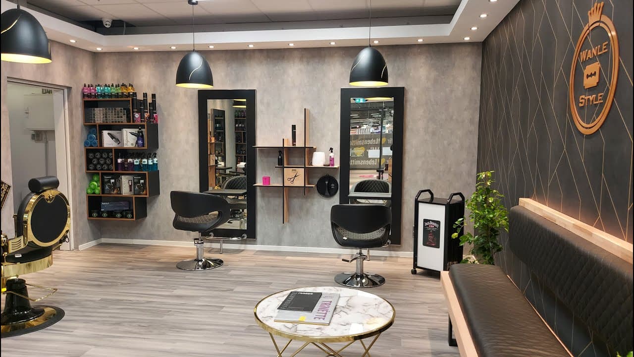 Interior view of the barbershop.